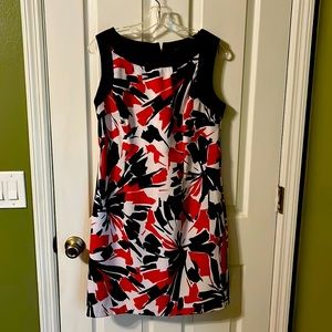 Ronnie Nicole sheath dress red black and white